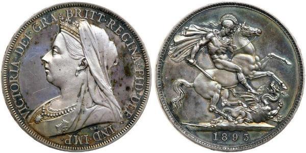 1 Крона(английская) Соединённое королевство Великобритании и Ирландии (1801-1922) Серебро Виктория (1819 - 1901)