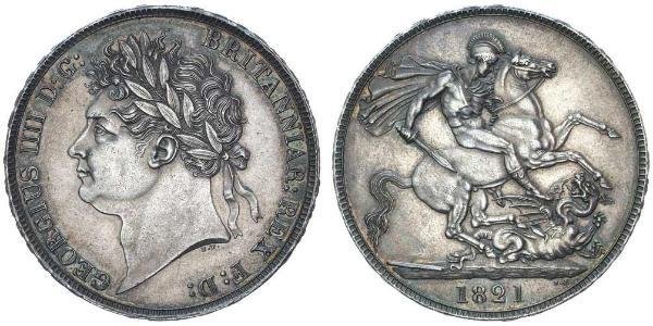 1 Крона(английская) Соединённое королевство Великобритании и Ирландии (1801-1922) Серебро Георг IV (1762-1830)