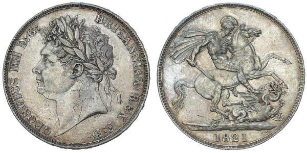 1 Крона(английская) Соединённое королевство Великобритании и Ирландии (1801-1922) Серебро Георг IV (1762-1830)