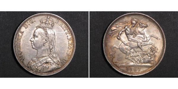 1 Крона(английская) Соединённое королевство Великобритании и Ирландии (1801-1922) Серебро Виктория (1819 - 1901)