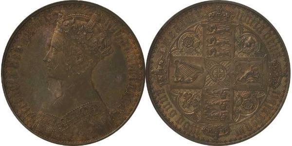 1 Крона(английская) Соединённое королевство Великобритании и Ирландии (1801-1922) Серебро Виктория (1819 - 1901)