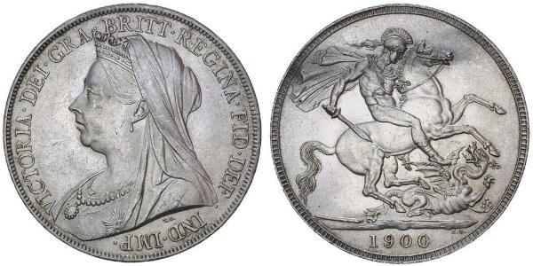 1 Крона(английская) Соединённое королевство Великобритании и Ирландии (1801-1922) Серебро Виктория (1819 - 1901)