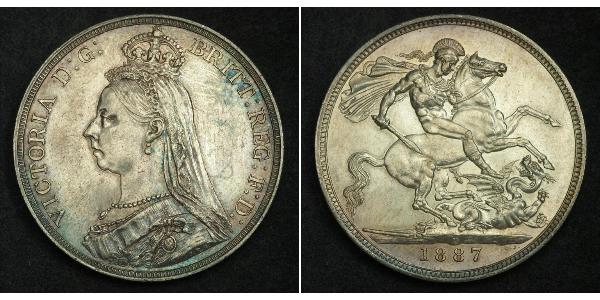 1 Крона(английская) Соединённое королевство Великобритании и Ирландии (1801-1922) Серебро Виктория (1819 - 1901)