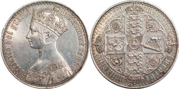 1 Крона(английская) Соединённое королевство Великобритании и Ирландии (1801-1922) Серебро Виктория (1819 - 1901)