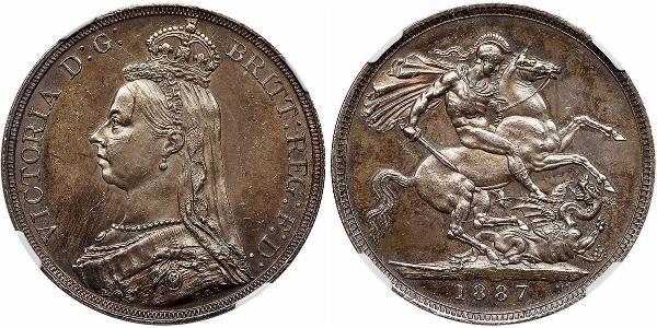 1 Крона(английская) Соединённое королевство Великобритании и Ирландии (1801-1922) Серебро Виктория (1819 - 1901)