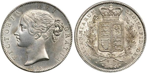 1 Крона(английская) Соединённое королевство Великобритании и Ирландии (1801-1922) Серебро Виктория (1819 - 1901)