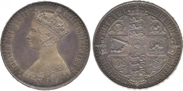 1 Крона(английская) Соединённое королевство Великобритании и Ирландии (1801-1922) Серебро Виктория (1819 - 1901)