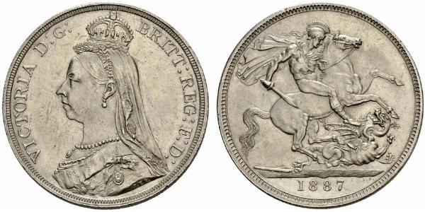 1 Крона(английская) Соединённое королевство Великобритании и Ирландии (1801-1922) Серебро Виктория (1819 - 1901)
