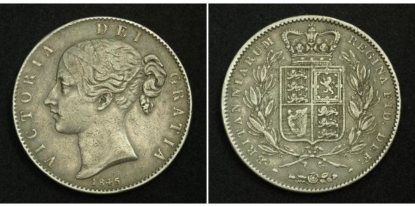 1 Крона(английская) Соединённое королевство Великобритании и Ирландии (1801-1922) Серебро Виктория (1819 - 1901)