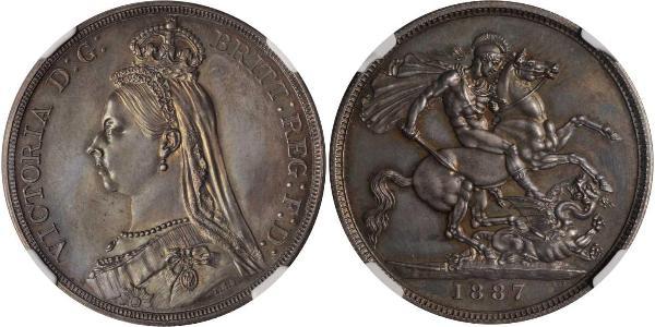 1 Крона(английская) Соединённое королевство Великобритании и Ирландии (1801-1922) Серебро Виктория (1819 - 1901)