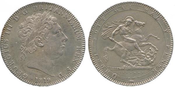 1 Крона(английская) Соединённое королевство Великобритании и Ирландии (1801-1922) Серебро Георг III (1738-1820)