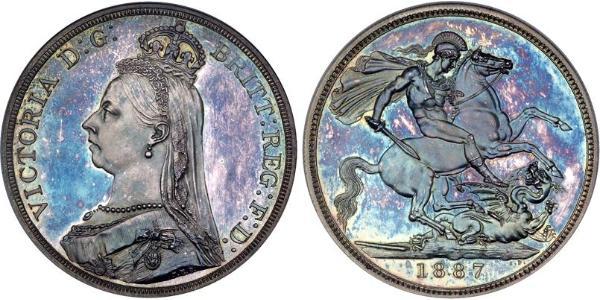 1 Крона(английская) Соединённое королевство Великобритании и Ирландии (1801-1922) Серебро Виктория (1819 - 1901)
