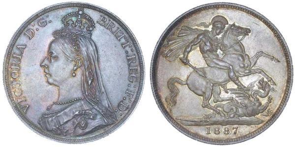 1 Крона(английская) Соединённое королевство Великобритании и Ирландии (1801-1922) Серебро Виктория (1819 - 1901)