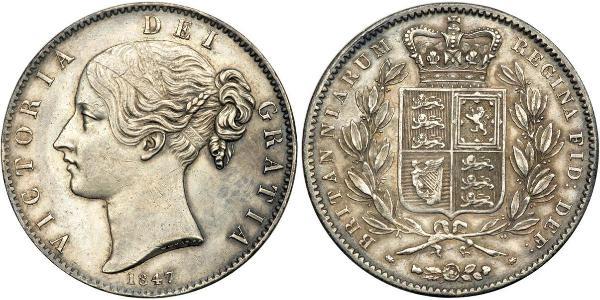 1 Крона(английская) Соединённое королевство Великобритании и Ирландии (1801-1922) Серебро Виктория (1819 - 1901)