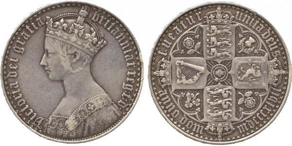 1 Крона(английская) Соединённое королевство Великобритании и Ирландии (1801-1922) Серебро Виктория (1819 - 1901)