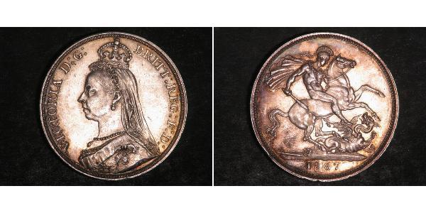 1 Крона(английская) Соединённое королевство Великобритании и Ирландии (1801-1922) Серебро Виктория (1819 - 1901)