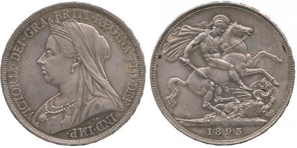 1 Крона(английская) Соединённое королевство Великобритании и Ирландии (1801-1922) Серебро Виктория (1819 - 1901)