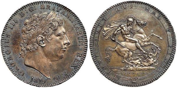 1 Крона(английская) Соединённое королевство Великобритании и Ирландии (1801-1922) Серебро Георг III (1738-1820)