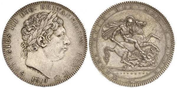 1 Крона(английская) Соединённое королевство Великобритании и Ирландии (1801-1922) Серебро Георг III (1738-1820)