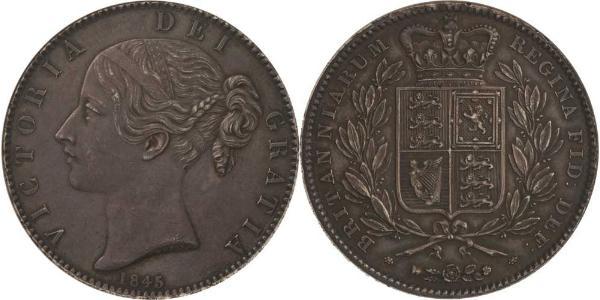 1 Крона(английская) Соединённое королевство Великобритании и Ирландии (1801-1922) Серебро Виктория (1819 - 1901)