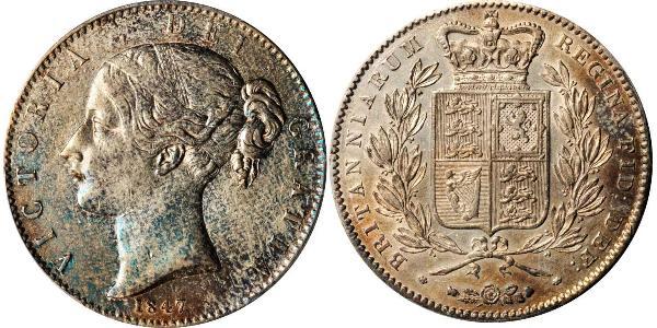 1 Крона(английская) Соединённое королевство Великобритании и Ирландии (1801-1922) Серебро Виктория (1819 - 1901)