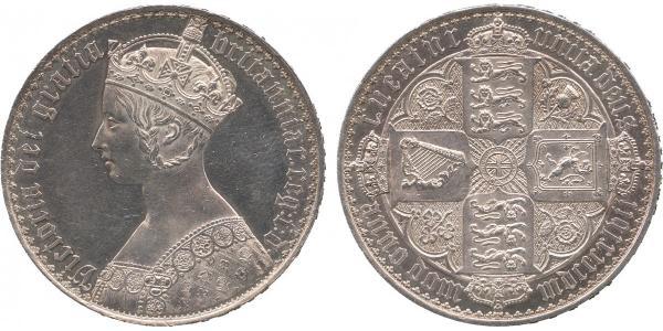 1 Крона(английская) Соединённое королевство Великобритании и Ирландии (1801-1922) Серебро Виктория (1819 - 1901)