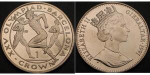 1 Крона(англійська) Гібралтар  Єлизавета II (1926-2022)