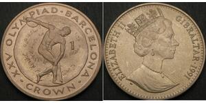 1 Крона(англійська) Гібралтар  Єлизавета II (1926-2022)