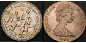 1 Крона(англійська) Острів Мен  Єлизавета II (1926-2022)