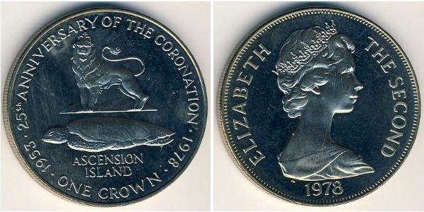 1 Крона(англійська) Острів Вознесіння Нікель/Мідь Єлизавета II (1926-2022)