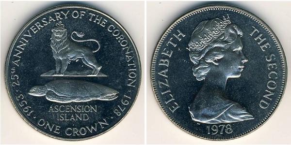 1 Крона(англійська) Острів Вознесіння Нікель/Мідь Єлизавета II (1926-2022)