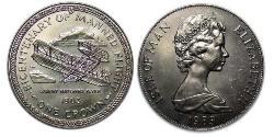 1 Крона(англійська) Острів Мен Нікель/Мідь Єлизавета II (1926-2022)