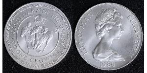 1 Крона(англійська) Острів Мен Нікель/Мідь Єлизавета II (1926-2022)
