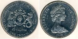 1 Крона(англійська) Острів Святої Єлени (1981 - ) Нікель/Мідь Єлизавета II (1926-2022)