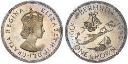1 Крона(англійська) Бермудські острови Срібло Єлизавета II (1926-2022)