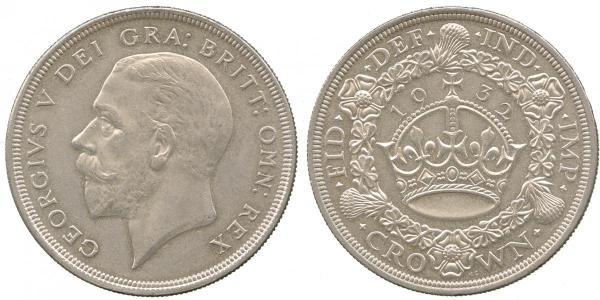 1 Крона(англійська) Велика Британія (1922-) Срібло Георг V (1865-1936)