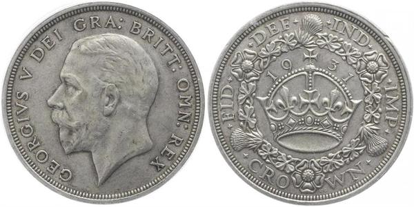 1 Крона(англійська) Велика Британія (1922-) Срібло Георг V (1865-1936)