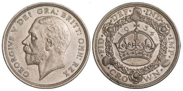 1 Крона(англійська) Велика Британія (1922-) Срібло Георг V (1865-1936)