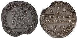 1 Крона(англійська) Королівство Англія (927-1649,1660-1707) Срібло Карл I (1600-1649)