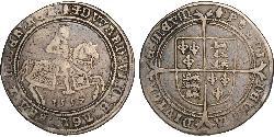 1 Крона(англійська) Королівство Англія (927-1649,1660-1707) Срібло Едвард VI  (1537-1553)