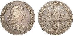 1 Крона(англійська) Королівство Англія (927-1649,1660-1707) Срібло Карл II (1630-1685)