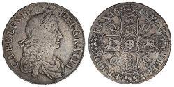 1 Крона(англійська) Королівство Англія (927-1649,1660-1707) Срібло Карл II (1630-1685)