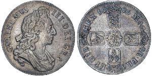 1 Крона(англійська) Королівство Англія (927-1649,1660-1707) Срібло Вільгельм III (1650-1702)