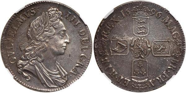 1 Крона(англійська) Королівство Англія (927-1649,1660-1707) Срібло Вільгельм III (1650-1702)