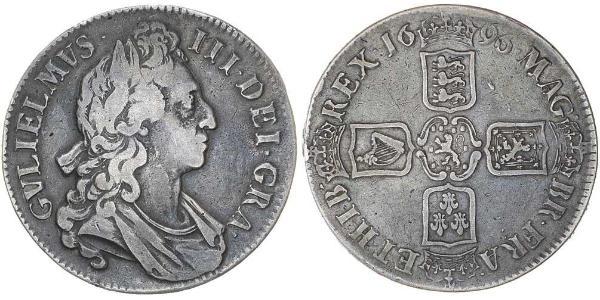 1 Крона(англійська) Королівство Англія (927-1649,1660-1707) Срібло Вільгельм III (1650-1702)