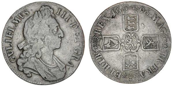 1 Крона(англійська) Королівство Англія (927-1649,1660-1707) Срібло Вільгельм III (1650-1702)