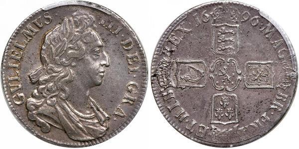 1 Крона(англійська) Королівство Англія (927-1649,1660-1707) Срібло Вільгельм III (1650-1702)