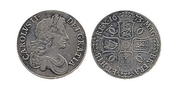 1 Крона(англійська) Королівство Англія (927-1649,1660-1707) Срібло Карл II (1630-1685)