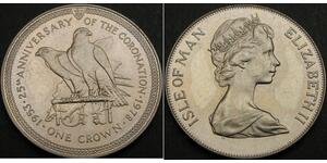1 Крона(англійська) Острів Мен Срібло Єлизавета II (1926-2022)