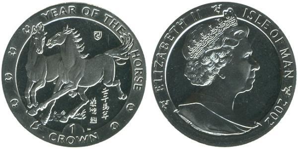 1 Крона(англійська) Острів Мен Срібло Єлизавета II (1926-2022)